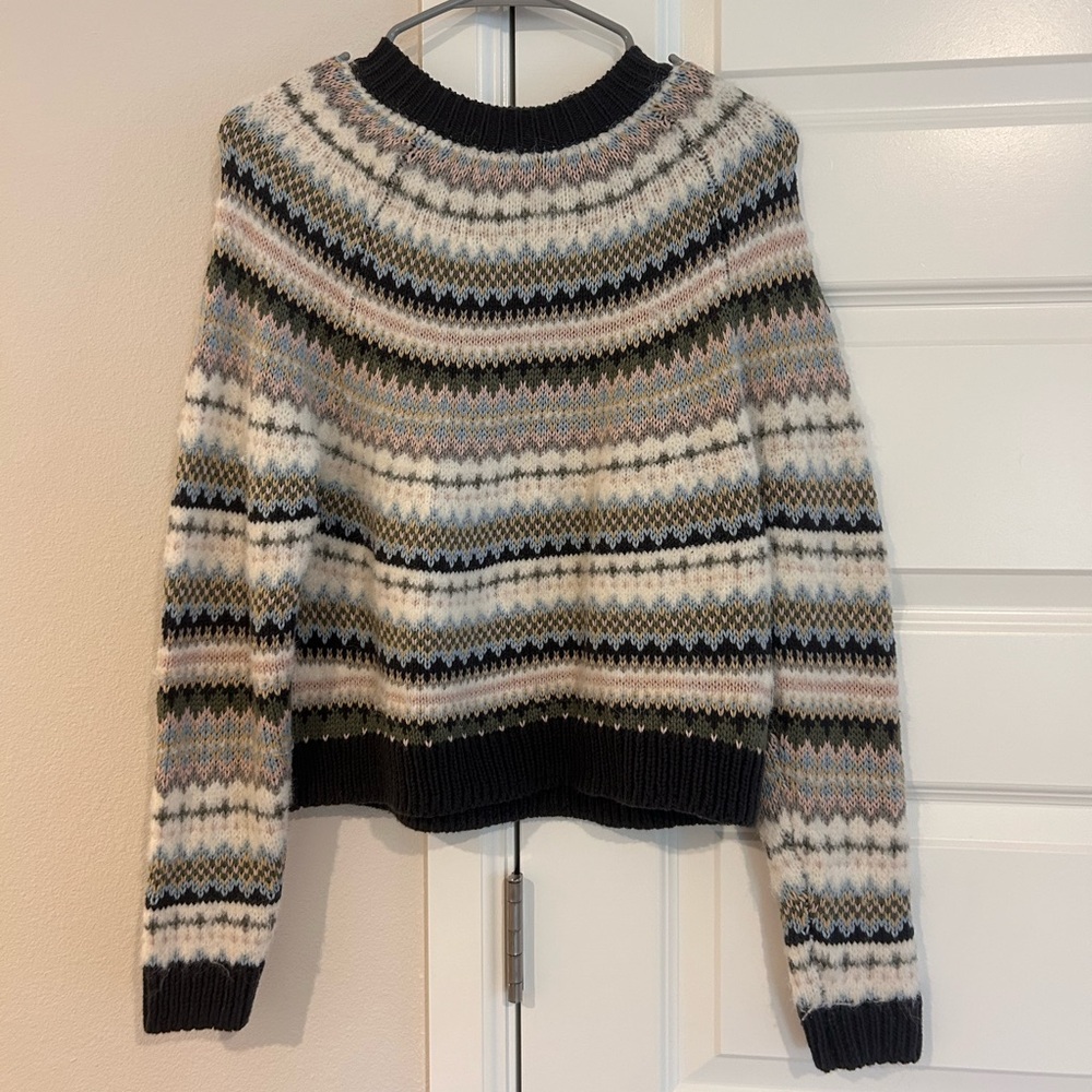 American Eagle Outfitters Striped Sweater - Black, Cream, Green